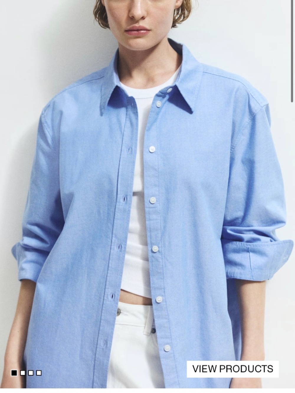 Never worn, new, H&M classic oversized blue dress shirt!